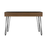 Tuhome Baxter 120 Drawer Desk with Four Legs, One Drawer, Glass Top, Modern Design for Home Office or Study