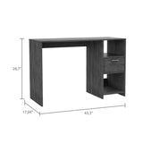 Tuhome Omma Computer Desk with One Drawer, Two Open Shelves, Modern Design, Ideal for Home Office, Study, or Small Spaces