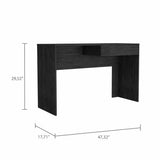 Tuhome Acre Computer Desk with One Drawer, Modern Design, Black Finish, Compact Writing Desk for Home Office or Study