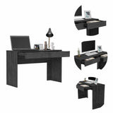 Tuhome Acre Computer Desk with Two Drawers, Modern Design, Light Gray Finish, Ideal for Home Office, Study, or Work-from-Home Setup