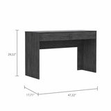 Tuhome Acre Computer Desk with Two Drawers, Modern Design, Light Gray Finish, Ideal for Home Office, Study, or Work-from-Home Setup