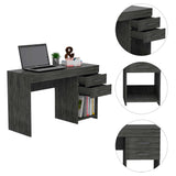 Tuhome Ibare Two Drawer Computer Desk with One Lower Shelf, Compact and Functional Design, Ideal for Small Workspaces, Home Office, or Study