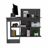 Tuhome Masai Writing Computer Desk with Five Open Shelves, Spacious Desktop, Modern Design for Home Office or Study, Space-Saving Storage Solution