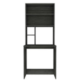 Tuhome Compu Hutch Desk with Four Shelves, One Lower Shelf, Writing Desk, Space-Saving Solution for Home Office or Study