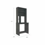 Tuhome Compu Hutch Desk with Four Shelves, One Lower Shelf, Writing Desk, Space-Saving Solution for Home Office or Study