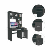 Tuhome Compu 180 Hutch Desk with Multiple Shelves, Keyboard Tray, CPU Panel, One Drawer, Modern Design for Home Office or Study