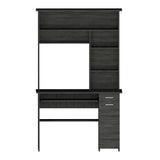 Tuhome Compu 180 Hutch Desk with Multiple Shelves, Keyboard Tray, CPU Panel, One Drawer, Modern Design for Home Office or Study