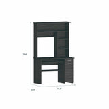 Tuhome Compu 180 Hutch Desk with Multiple Shelves, Keyboard Tray, CPU Panel, One Drawer, Modern Design for Home Office or Study