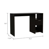Tuhome Omma Computer Desk with One Drawer, Two Open Shelves, Modern Design, Ideal for Home Office, Study, or Small Spaces
