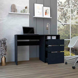 TUHOME Dublin Computer Desk with Three Storage Drawers and One Open Shelf Offering Practical Workspace Organization, Modern Home Office Functionality and Durable Engineered Wood Construction for Productive Everyday Use