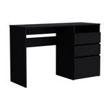 TUHOME Dublin Computer Desk with Three Storage Drawers and One Open Shelf Offering Practical Workspace Organization, Modern Home Office Functionality and Durable Engineered Wood Construction for Productive Everyday Use