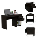 Tuhome Ibare Two Drawer Computer Desk with One Lower Shelf, Compact and Functional Design, Ideal for Small Workspaces, Home Office, or Study