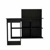 Tuhome Masai Writing Computer Desk with Five Open Shelves, Spacious Desktop, Modern Design for Home Office or Study, Space-Saving Storage Solution