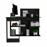 Tuhome Masai Writing Computer Desk with Five Open Shelves, Spacious Desktop, Modern Design for Home Office or Study, Space-Saving Storage Solution