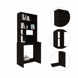 Tuhome Compu Hutch Desk with Four Shelves, One Lower Shelf, Writing Desk, Space-Saving Solution for Home Office or Study