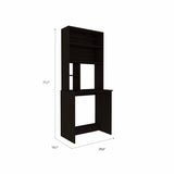Tuhome Compu Hutch Desk with Four Shelves, One Lower Shelf, Writing Desk, Space-Saving Solution for Home Office or Study