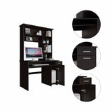 Tuhome Compu 180 Hutch Desk with Multiple Shelves, Keyboard Tray, CPU Panel, One Drawer, Modern Design for Home Office or Study