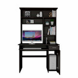 Tuhome Compu 180 Hutch Desk with Multiple Shelves, Keyboard Tray, CPU Panel, One Drawer, Modern Design for Home Office or Study