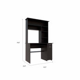 Tuhome Compu 180 Hutch Desk with Multiple Shelves, Keyboard Tray, CPU Panel, One Drawer, Modern Design for Home Office or Study