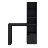 Iowa Computer Desk with Spacious Work Surface, Integrated Four-Tier Bookcase, Single-Door Storage Cabinet and Modern Space-Saving Design for Organized Home Office, Study Area or Creative Workspace Solutions