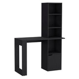 Iowa Computer Desk with Spacious Work Surface, Integrated Four-Tier Bookcase, Single-Door Storage Cabinet and Modern Space-Saving Design for Organized Home Office, Study Area or Creative Workspace Solutions