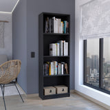 TUHOME Home Bookcase with Four Spacious Open Shelves Offering Modern Display Space for Books, Collectibles and Decorative Items with Contemporary Design and Durable Engineered Wood Construction for Stylish Home Organization