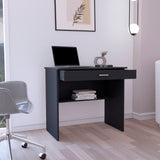 TUHOME Home Writing Desk with Open Storage Top Shelf, Spacious Work Surface, Full-Width Drawer, Compact 31-Inch Computer Desk for Small Spaces, Modern Functional Design for Home Offices, Bedrooms or Study Areas