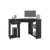 Jasper L-Shaped Corner Desk with Two Side Shelves, Space-Saving Home Office and Study Table, Modern Workstation with Ample Storage, Efficient Corner Desk for Organizing Office Supplies and Study Materials