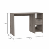 Tuhome Omma Computer Desk with One Drawer, Two Open Shelves, Modern Design, Ideal for Home Office, Study, or Small Spaces