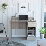 Tuhome Manaos Writing Computer Desk with Multiple Shelves, One Drawer, Modern and Compact Design, Ideal for Home Office, Study, or Small Spaces