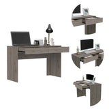 Tuhome Acre Computer Desk with Two Drawers, Modern Design, Light Gray Finish, Ideal for Home Office, Study, or Work-from-Home Setup