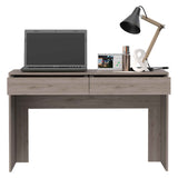 Tuhome Acre Computer Desk with Two Drawers, Modern Design, Light Gray Finish, Ideal for Home Office, Study, or Work-from-Home Setup