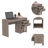 Tuhome Ibare Two Drawer Computer Desk with One Lower Shelf, Compact and Functional Design, Ideal for Small Workspaces, Home Office, or Study
