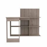 Tuhome Masai Writing Computer Desk with Five Open Shelves, Spacious Desktop, Modern Design for Home Office or Study, Space-Saving Storage Solution