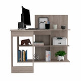 Tuhome Masai Writing Computer Desk with Five Open Shelves, Spacious Desktop, Modern Design for Home Office or Study, Space-Saving Storage Solution