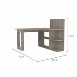 Tuhome Masai Writing Computer Desk with Five Open Shelves, Spacious Desktop, Modern Design for Home Office or Study, Space-Saving Storage Solution