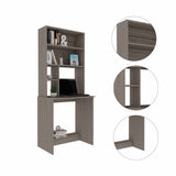 Tuhome Compu Hutch Desk with Four Shelves, One Lower Shelf, Writing Desk, Space-Saving Solution for Home Office or Study