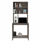 Tuhome Compu Hutch Desk with Four Shelves, One Lower Shelf, Writing Desk, Space-Saving Solution for Home Office or Study