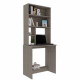 Tuhome Compu Hutch Desk with Four Shelves, One Lower Shelf, Writing Desk, Space-Saving Solution for Home Office or Study
