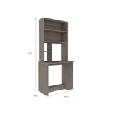 Tuhome Compu Hutch Desk with Four Shelves, One Lower Shelf, Writing Desk, Space-Saving Solution for Home Office or Study