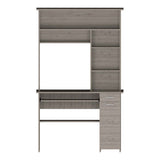 Tuhome Compu 180 Hutch Desk with Multiple Shelves, Keyboard Tray, CPU Panel, One Drawer, Modern Design for Home Office or Study