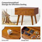 Vivian Mid-century Modern Nightstand with Charging Station(Optional Types)