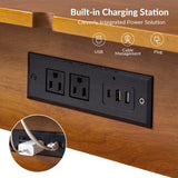 Vivian Mid-century Modern Nightstand with Charging Station(Optional Types)
