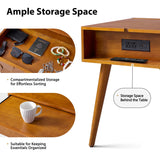 Vivian Mid-century Modern Nightstand with Charging Station(Optional Types)