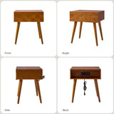 Vivian Mid-century Modern Nightstand with Charging Station(Optional Types)