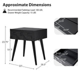 Vivian Mid-century Modern Nightstand with Charging Station(Optional Types)