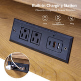 Vivian Mid-century Modern Nightstand with Charging Station(Optional Types)