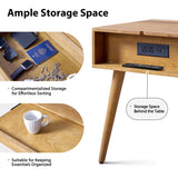Vivian Mid-century Modern Nightstand with Charging Station(Optional Types)