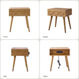 Vivian Mid-century Modern Nightstand with Charging Station(Optional Types)