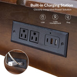 Vivian Mid-century Modern Nightstand with Charging Station(Optional Types)